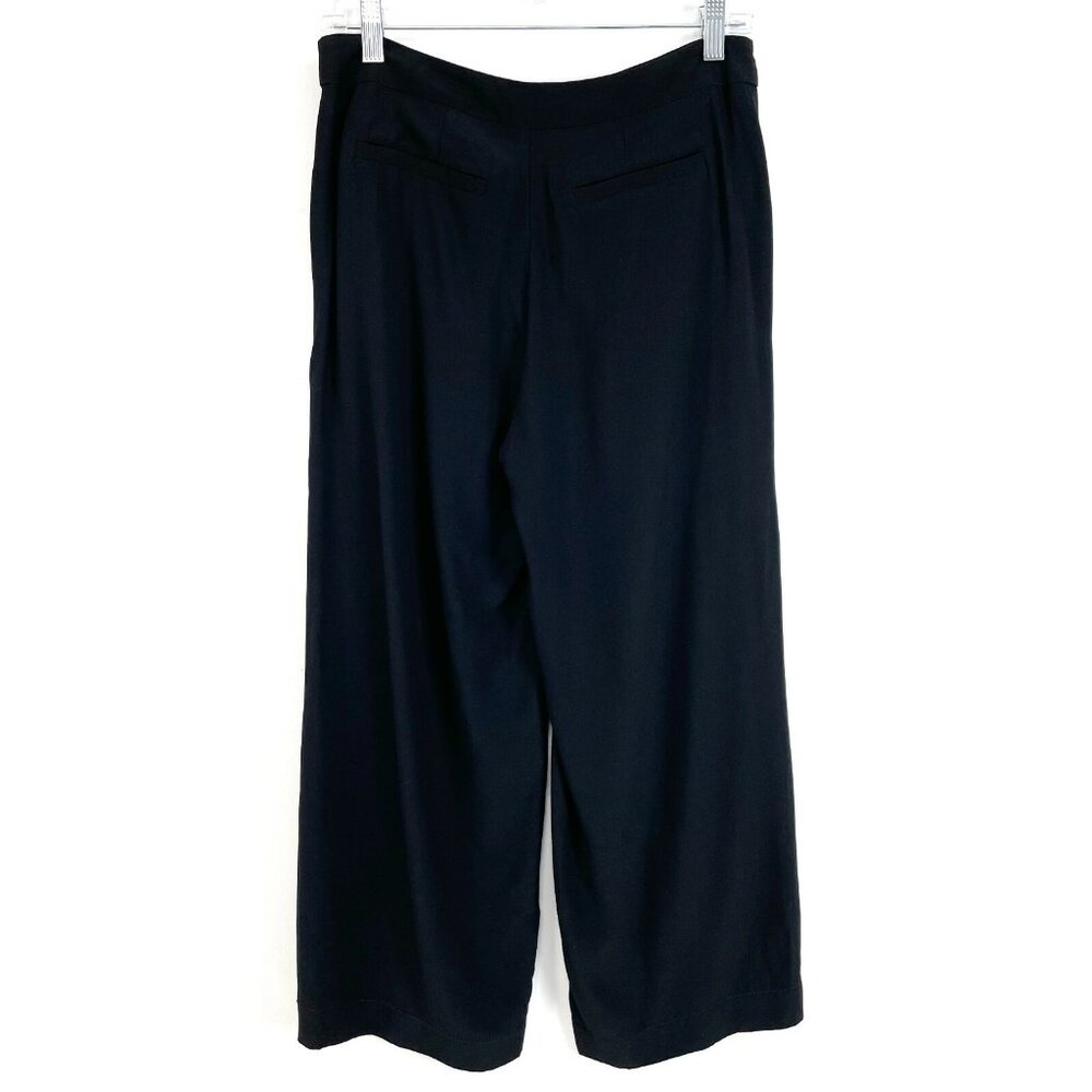 Twelfth Street By Cynthia Vincent Size 2 Black Cropped Pants Side Slit Wide‎ Leg - Picture 5 of 9